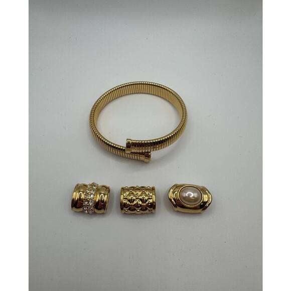 Vintage Joan Rivers Convertible Omega Bracelet with 3 Interchangeable Slide - Picture 1 of 4